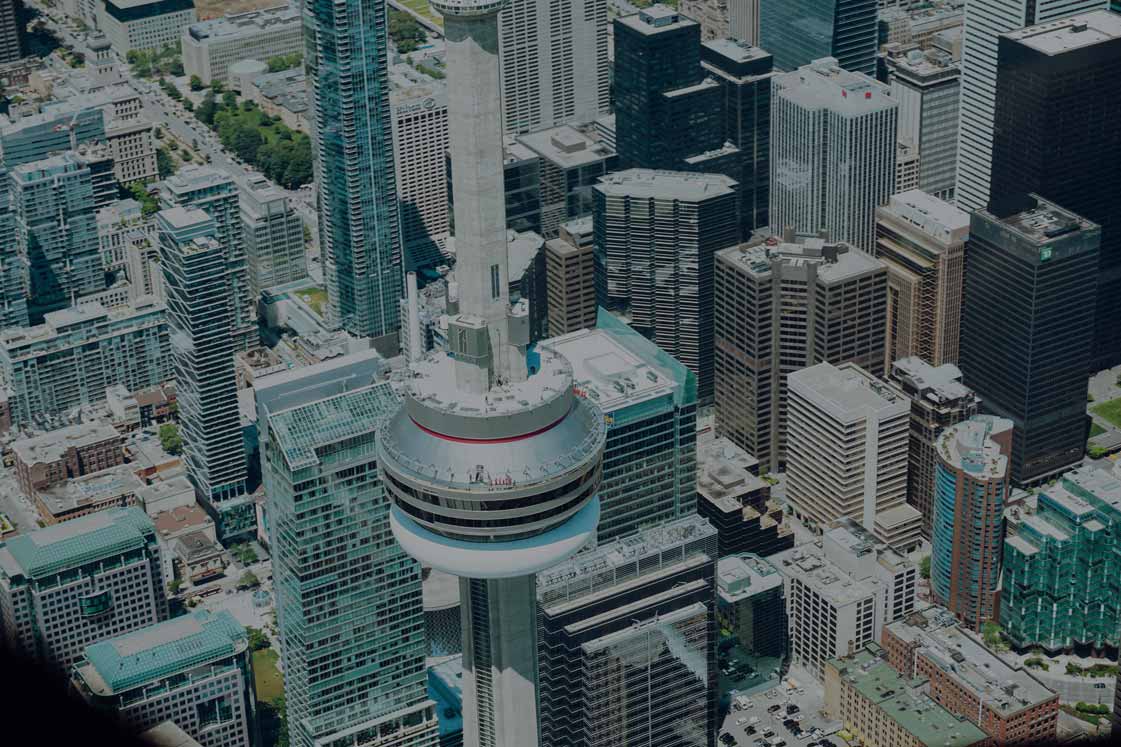 Arial view of toronto CN Tower